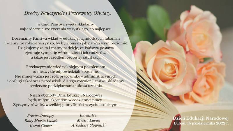 życzenia dla nauczycieli i pracowników szkół z okazji Dnia Edukacji Narodowej